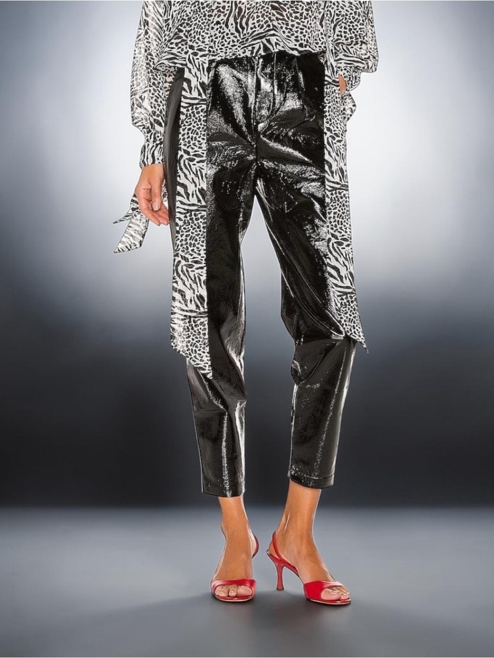 L'Academie The Arielle Pant in Black Faux Leather Size S - Picture 3 of 6